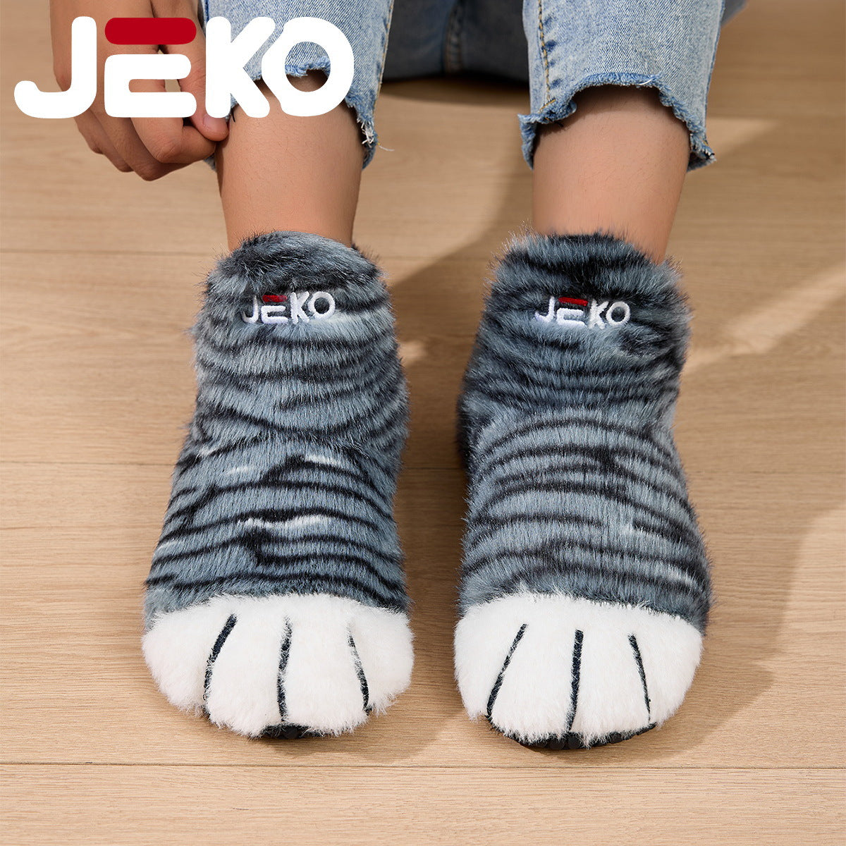 Cross-Border Autumn and Winter Yoga Shoes with Fleece Lining for Warmth, Indoor Shoes for Men and Women, Non-Slip, Silent, Slip-On, Closed-Toe, Soft Plush Cotton Shoes