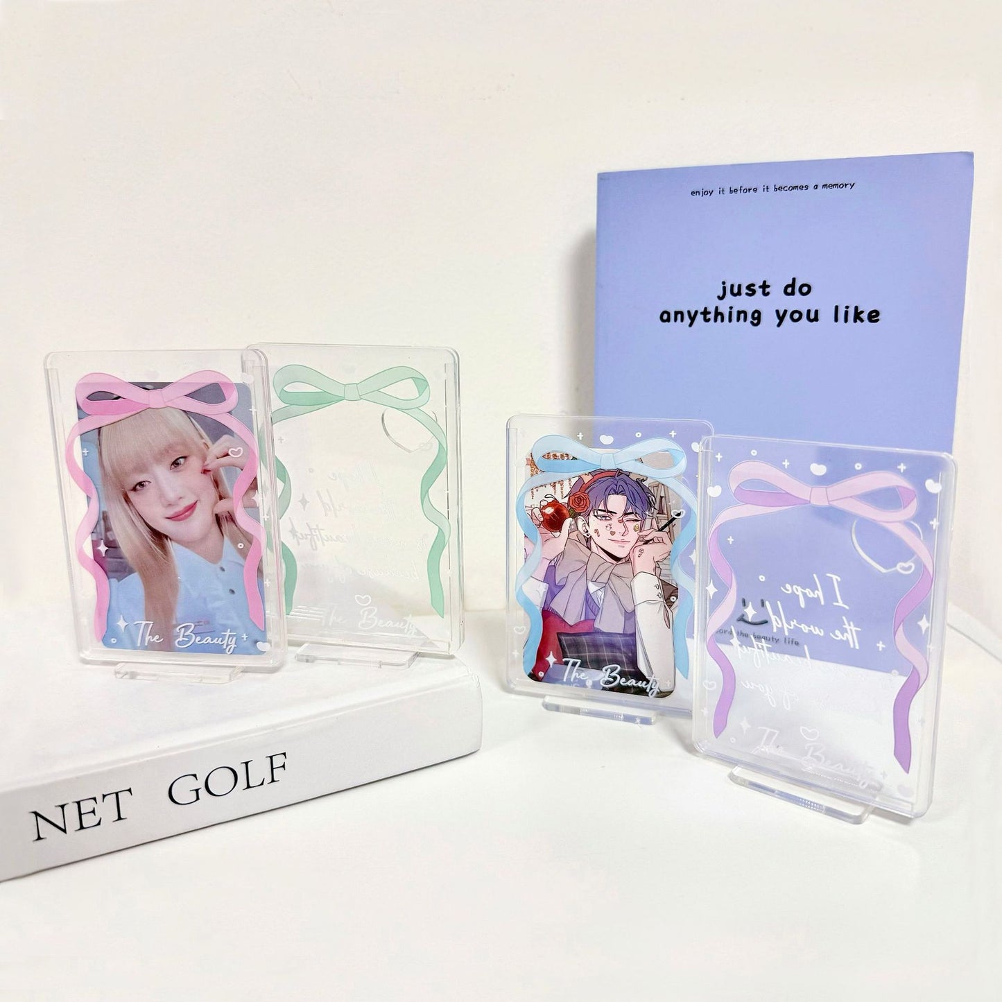 Original bow card set up card star chasing small card display rack desktop card set up card photo frame table