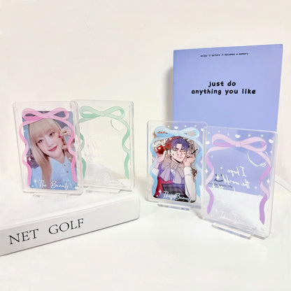 Original bow card set up card star chasing small card display rack desktop card set up card photo frame table