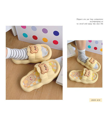 Women's spring and summer new thick-soled sandals and slippers for wearing cartoon PVC non-slip casual soft-soled sandals and slippers wholesale
