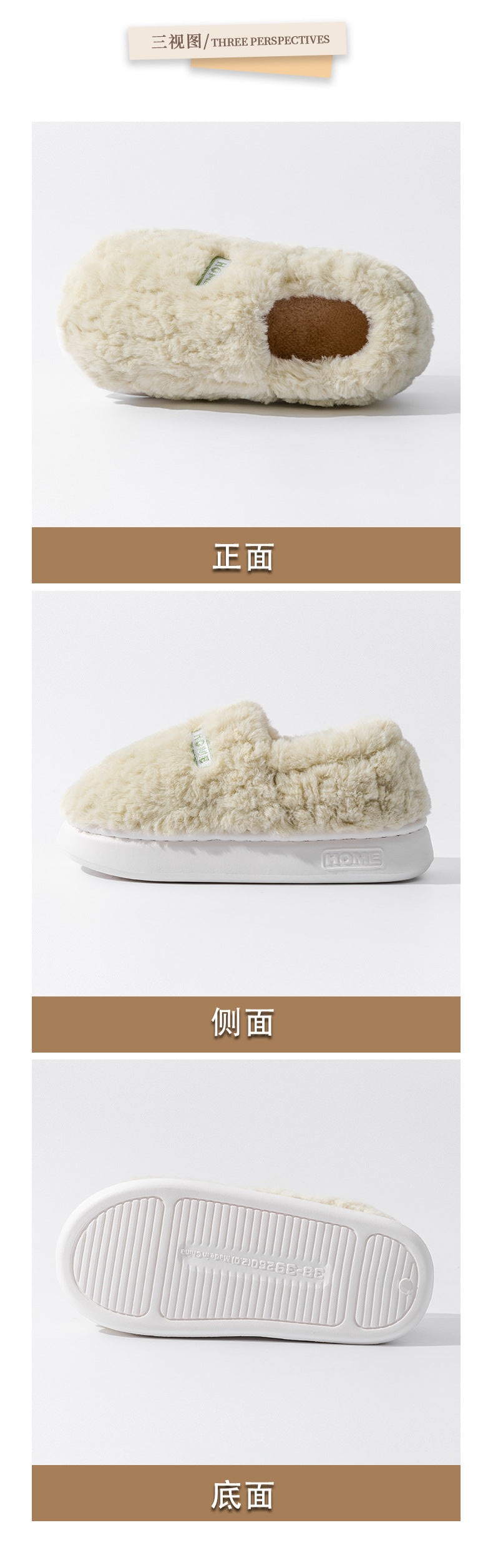 Women's Winter Indoor Warm Non-Slip Thick-Soled Cotton Slippers with Heel Cover, Maternity Cotton Shoes, Plush Outdoor Cotton Shoes for Men