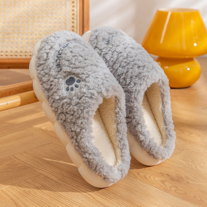 Cixi Cotton Slippers for Women, Spring, Autumn and Winter Home Use, Indoor Non-Slip Couple Home Warm Winter Plush Men's Slippers