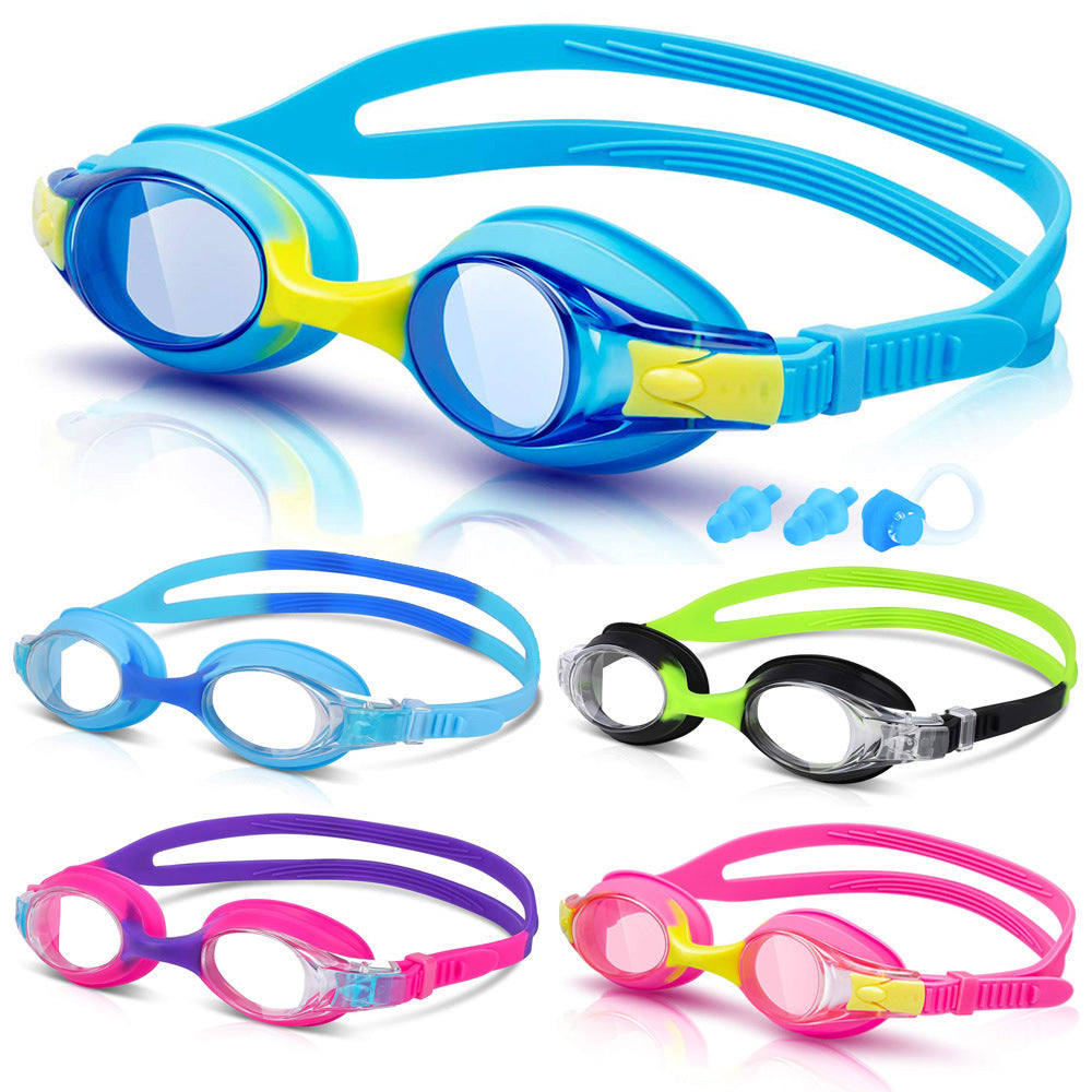 Children's swimming goggles HD waterproof anti-fog swimming glasses silicone swimming goggles cross-border Amazon explosions manufacturers wholesale