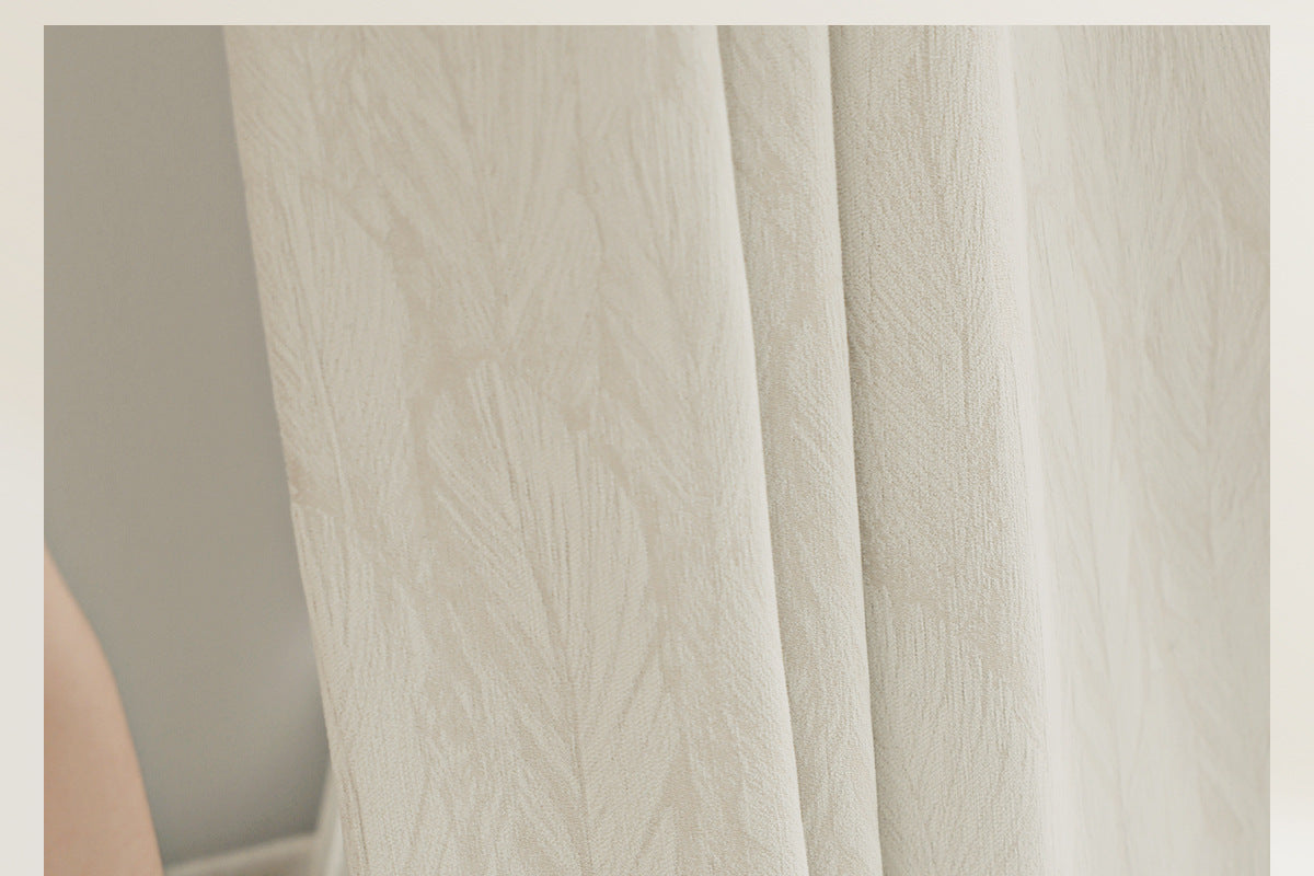Cream Style Jacquard Curtain for Bedroom Premium Chenille Shading Living Room Bedroom French Light Luxury Shaoxing Curtain