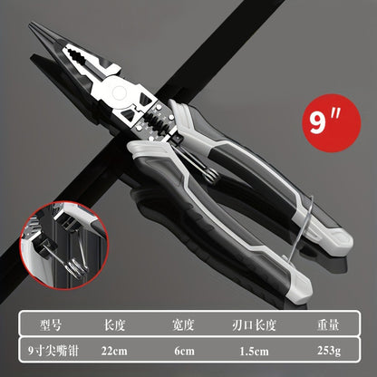 German-Style Multi-Functional Hand Pliers, Industrial-Grade Eccentric Wire Pliers, Needle-Nose Pliers, Diagonal Nose Pliers, Electrician's Special Pliers for Wire Stripping