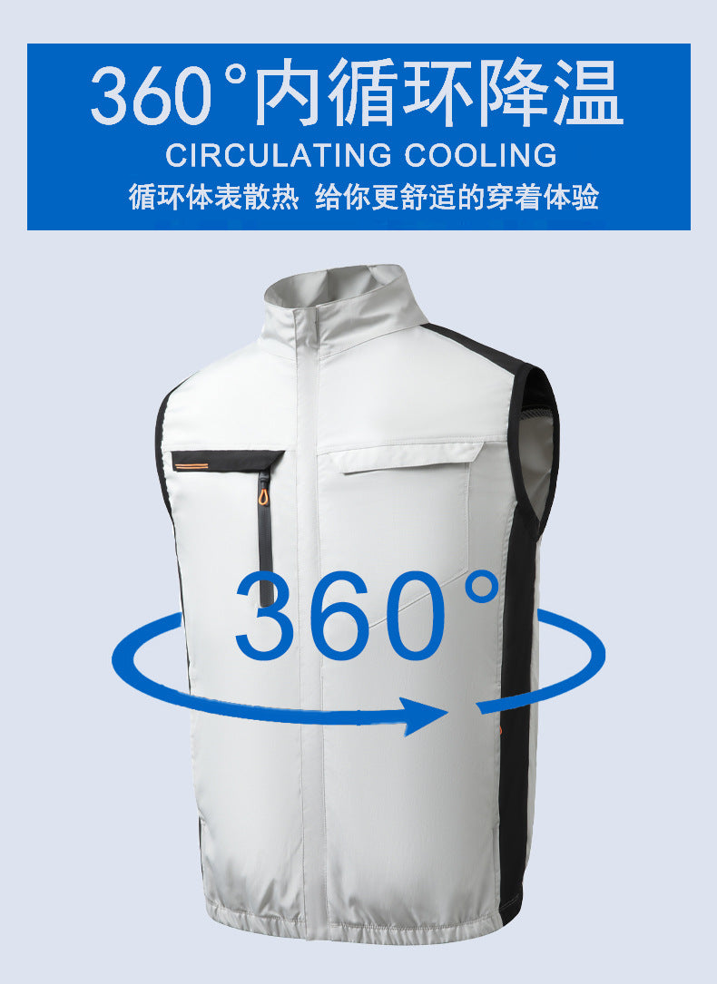 Summer Air-Conditioned Clothing Fan Clothing Sleeveless Cooling Refrigeration Sleeveless Outdoor Sports Sun Protection Vest USB Work Clothes