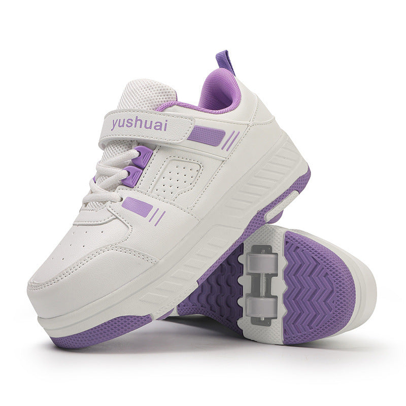 New heloo shoes two-wheel roller shoes children with wheels shoes girls skates student deformation shoes wholesale
