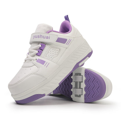 New heloo shoes two-wheel roller shoes children with wheels shoes girls skates student deformation shoes wholesale
