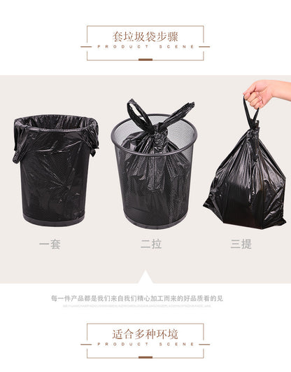 Thickened Vest for Home Kitchen Use, Black Kitchen Waste Tote Bag, Vest-Style Wholesale Disposable Garbage Plastic Bag
