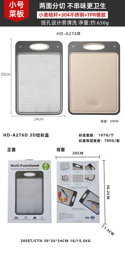 New in stock Amazon Explosions 3D Pattern Stainless Steel Cutting Board Titanium Cutting Board 304 Double-sided Cutting Board