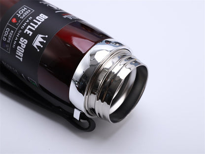 Large-Capacity Sling Pot 316 Stainless Steel Thermos Cup Outdoor Sports Rope Portable Travel Pot Car Water Cup