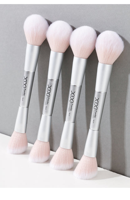 Xixi Light Feather Face Double Head Makeup Brush Easy Makeup Long Rod Flat Head Makeup Brush Novice Student Beauty Makeup Tool