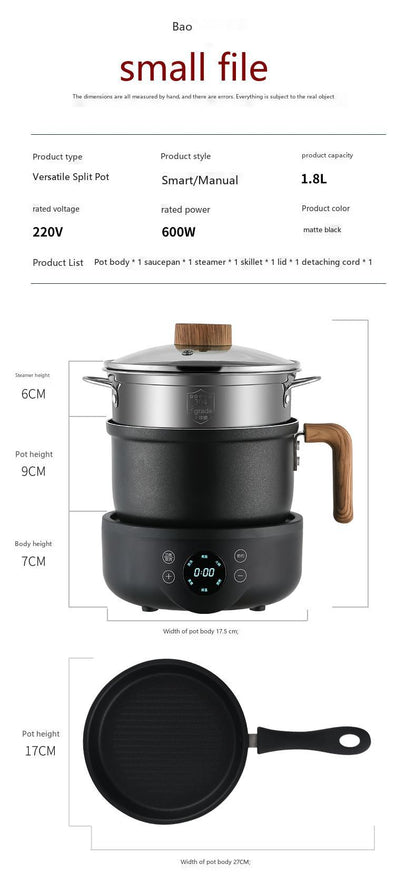 Cross-border 110V/220V English packaging household full-automatic multifunctional split 1.8-liter electric cooking pot European, British and American regulations