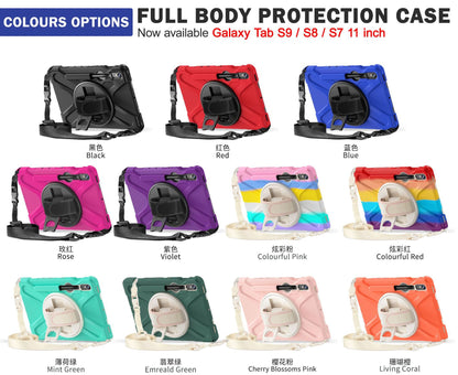 Applicable to Samsung Tab S9 FE/A9PLUS pirate king drop-resistant strap bracket protective cover