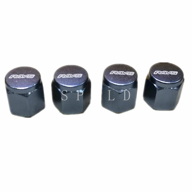 Automobile tire valve cap tire valve cap aluminum alloy explosion-proof valve core cover decorative cap 4 pieces