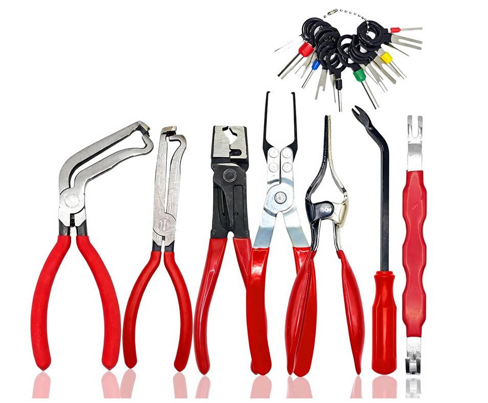 Red and black elbow 60 degree power-off pliers bolt pliers multi-purpose pliers car oil pipe separation harness pliers cross-border pliers