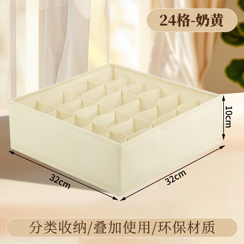 Underwear Compartmentalized Storage Box Four-Piece Set, Sock Storage Box, Fabric Home Storage, Bra Organizer, Multi-Compartment Classification Storage Box