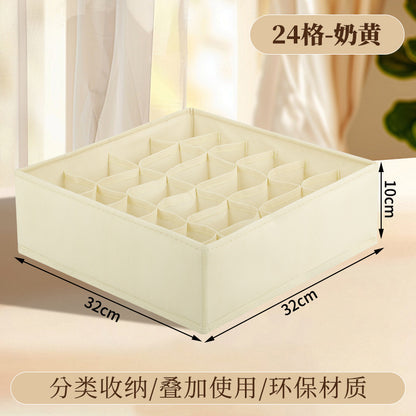 Underwear Compartmentalized Storage Box Four-Piece Set, Sock Storage Box, Fabric Home Storage, Bra Organizer, Multi-Compartment Classification Storage Box