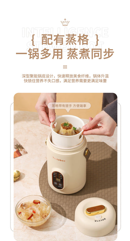 Shake the sound net red electric cooker portable soup porridge artifact 1.2L stainless steel electric cooker multifunctional reservation lifting