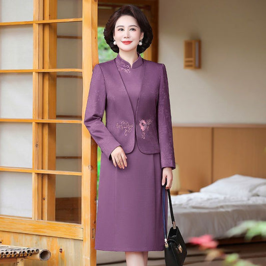 2024 New Chinese Mother's Wedding Dress Two-Piece Wedding Dress for dress Women's Spring and Autumn Middle Year Happy Mother-in-Law Wedding Dress by PDG ibma
