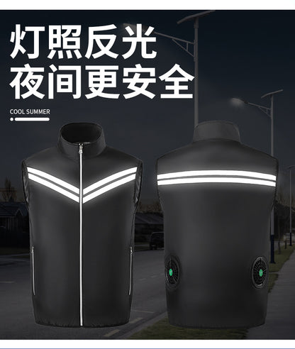 Cross-Border Supply of Intelligent Heatstroke Prevention Refrigeration Air-Conditioning Clothing Summer Cooling Fan Vest Outdoor Sun Protection Ice Vest Clothing