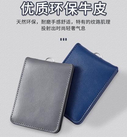 Work Card Case Detached Double Card Position Genuine Leather Folding Card Case Chest Card Lanyard Access Control Card Student School Card Rice
