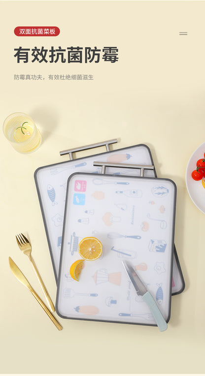 New Double-Sided Cutting Board for Household Use, Food-Grade, Mold-Resistant, Antibacterial, 304 Stainless Steel, Thickened Kitchen Fruit Board