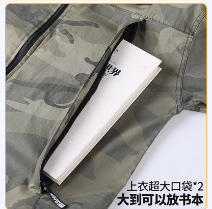 Summer Pure Cotton Thin Work Clothes Set for Men and Women Stretch Camouflage Clothing for Welders Wear-resistant Work-protection Clothing Casual Suit