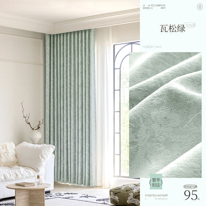 French Retro Chenille Jacquard Curtain Antique Living Room High-end Bedroom Shading High-end Sense Full Shading Curtain