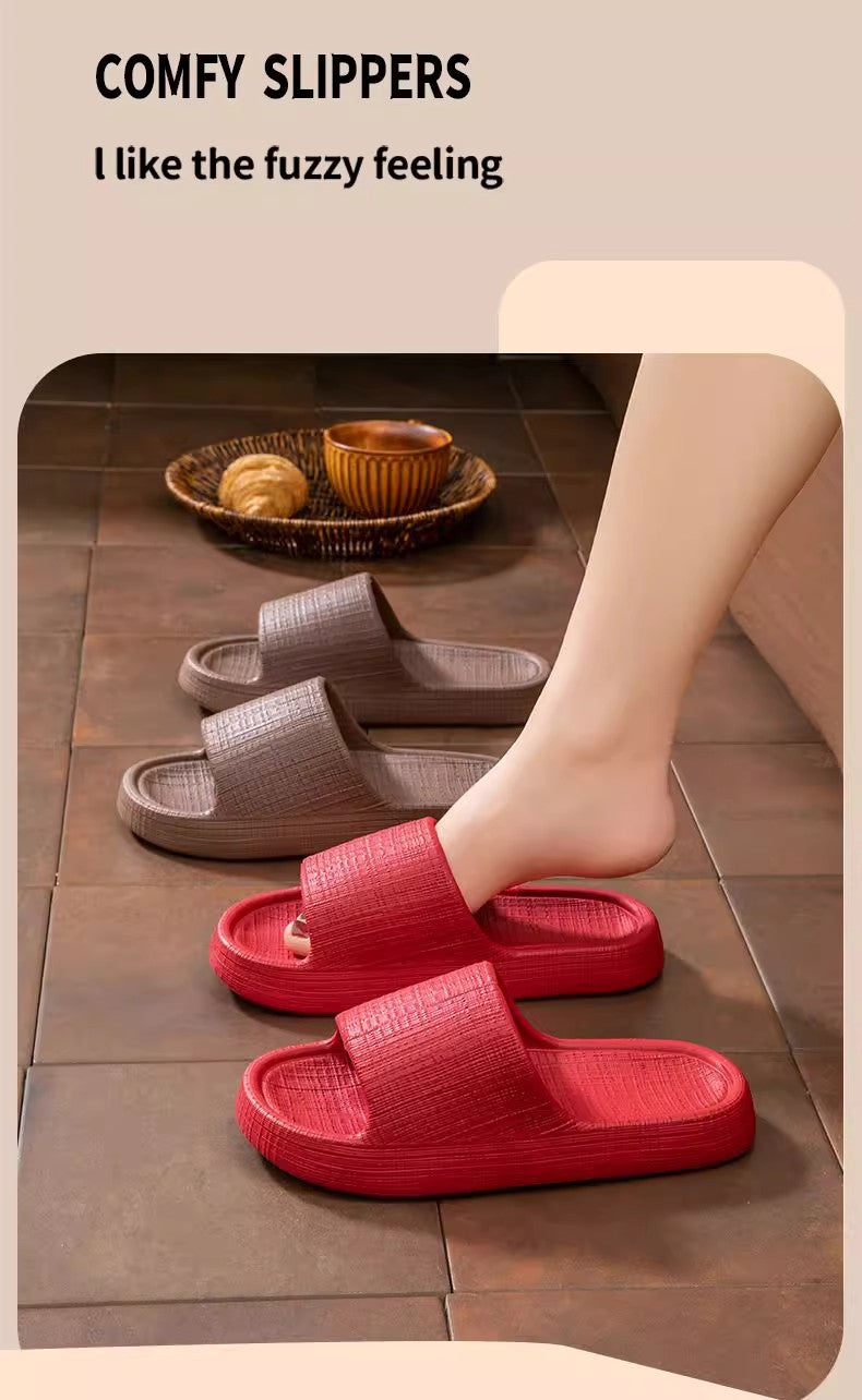 Thick-Soled Sandals for Women 2025 New Summer Home Indoor Bathing Non-Slip Simple Shit-Stepping Couple Slippers for Men