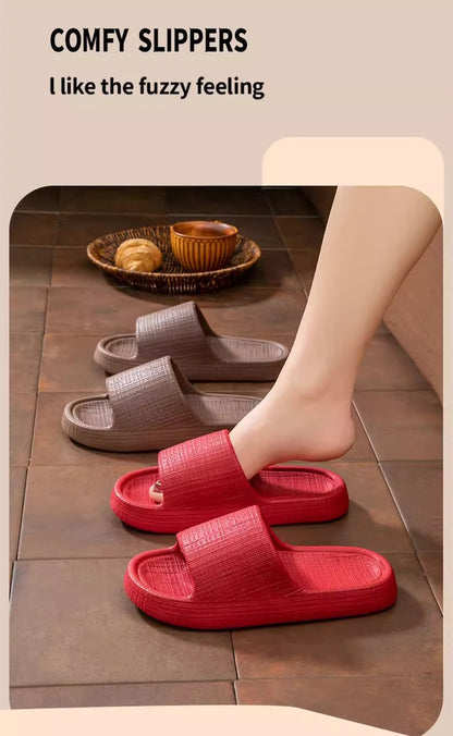 Thick-Soled Sandals for Women 2025 New Summer Home Indoor Bathing Non-Slip Simple Shit-Stepping Couple Slippers for Men