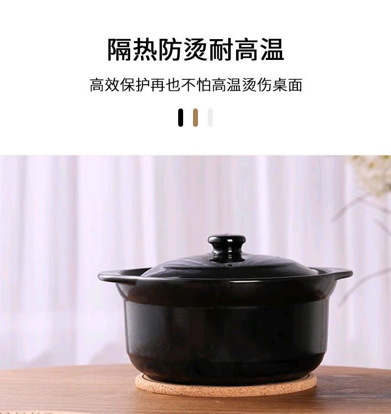 Round Cork Insulation Mat Pot Mat Placemat Plate Wooden Mat Bowl Mat Household Anti-Scalding Mat Table Mat Dining Table Mat