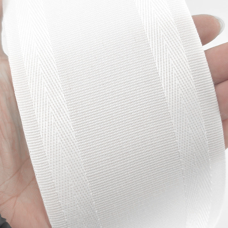 Thickened Jacquard Curtain Cloth Belt Pure White Flat Hook Perforated Polyester Spinning Belt Curtain Lining Belt Korean Pleated Ribbon E8