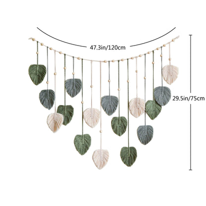Nordic Handmade Woven Leaf Tapestry Bohemian Photo Homestay Bedroom Children's Room Background Wall Wall Decorations