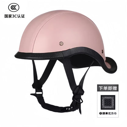 New National Standard 3C Retro Flip-Up Helmet for Women, Motorcycle Half-Helmet for Men, Electric Scooter Helmet, Cruiser Helmet for Riding