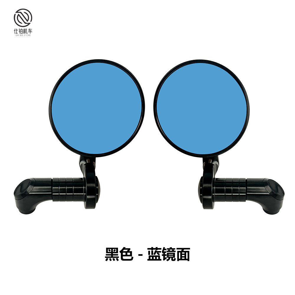 Motorcycle modified CNC rearview mirror retro double-layer small round mirror universal electric car reflector rearview mirror