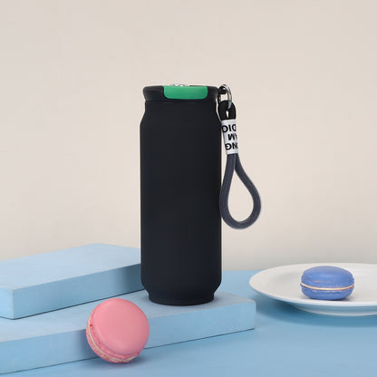 New Style 304 Stainless Steel Thermos Outdoor Portable Cans Lanyard Accompaniably Cups Solid Color Household Straight Water Cup