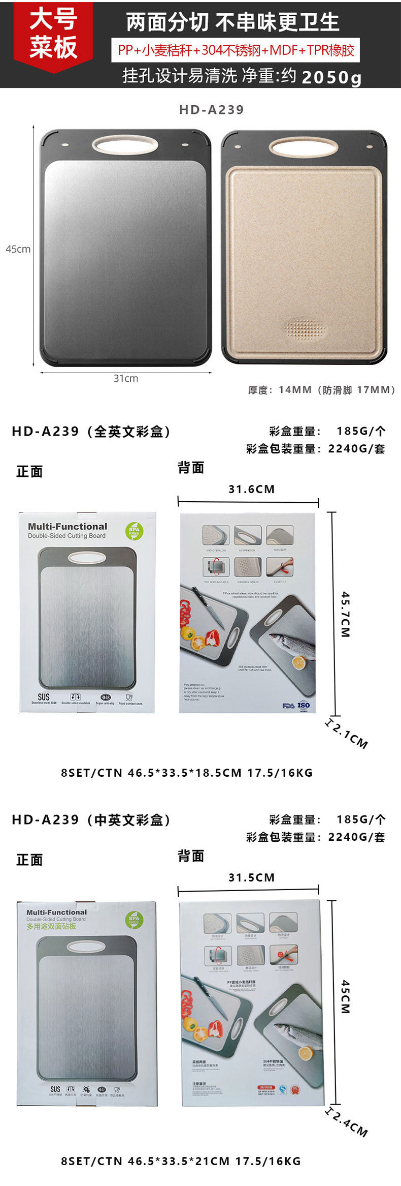 New in stock Amazon Explosions 3D Pattern Stainless Steel Cutting Board Titanium Cutting Board 304 Double-sided Cutting Board