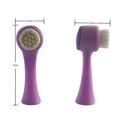 3D Silicone Double-sided Cleansing Brush Silicone Face Washing Brush Soft Hair Cleansing Brush Cleaning Pore Face Washing Instrument Massage Artifact