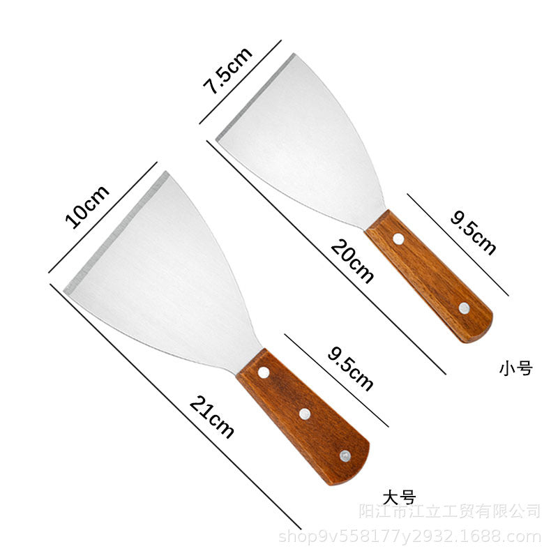 Triangle Stainless Steel Teppanyaki Grilling Shovel Multi-use Steak Hand-held Pancake Shovel Restaurant Teppanyaki Cuisine Gadget