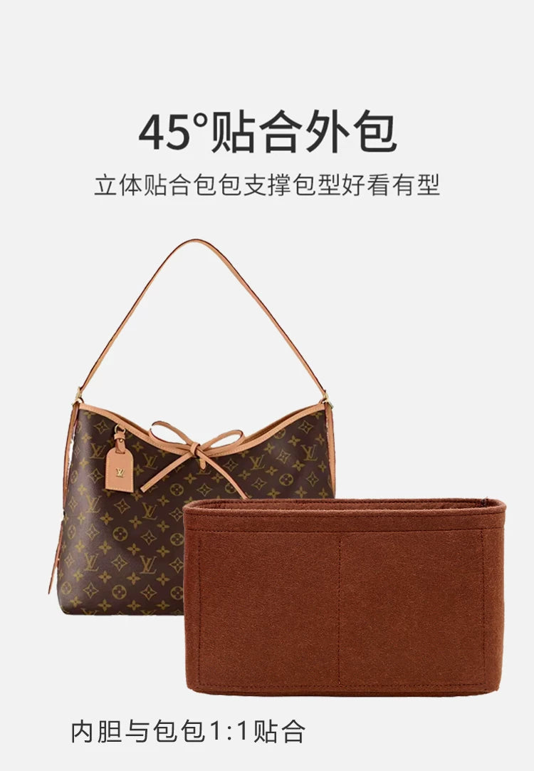 Suitable for Lv Carryall Inner Bag, Medium-Sized Handbag Organizer Storage Bag with Lining
