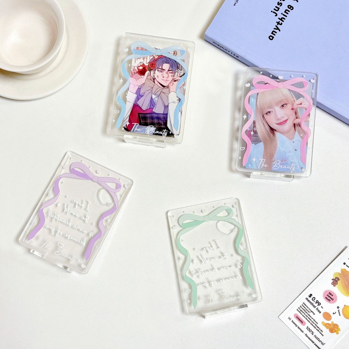 Original bow card set up card star chasing small card display rack desktop card set up card photo frame table