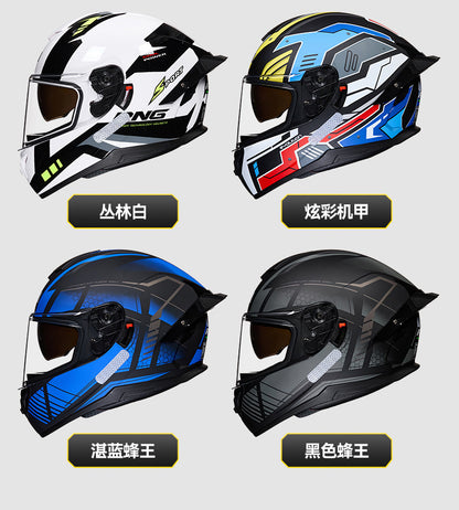 New National Standard 3C/Dot Certified Motorcycle Helmet Dual Lens with Bluetooth Headset Glasses Slot Full Face Motorcycle Helmet