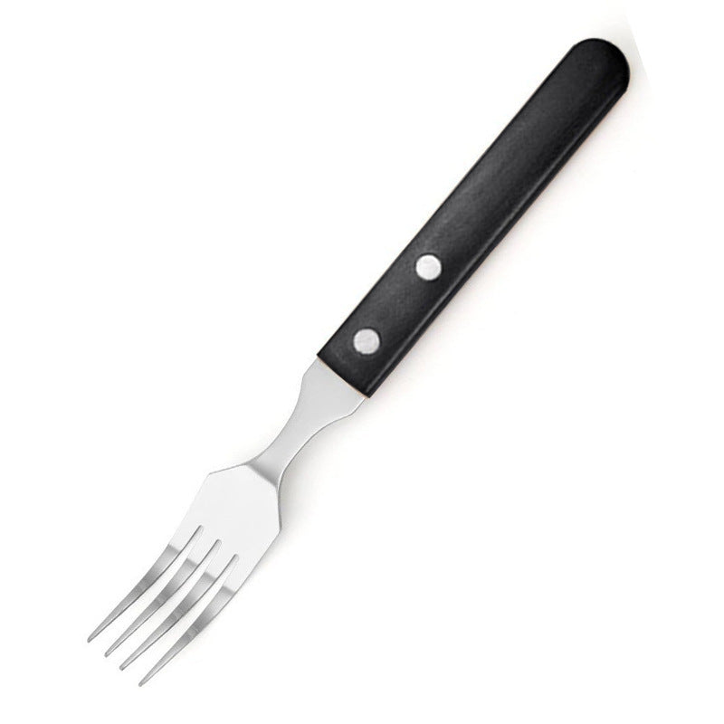 Cross-border Wooden Handle Steak Knife and Fork Two-piece Set Household Western-style Tableware Stainless Steel Main Knife Dishpoint Fork in stock Batch