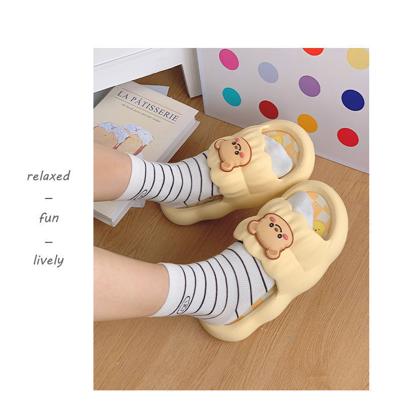 Women's spring and summer new thick-soled sandals and slippers for wearing cartoon PVC non-slip casual soft-soled sandals and slippers wholesale