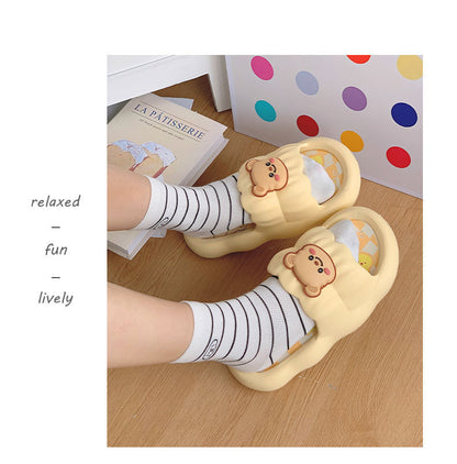 Women's spring and summer new thick-soled sandals and slippers for wearing cartoon PVC non-slip casual soft-soled sandals and slippers wholesale