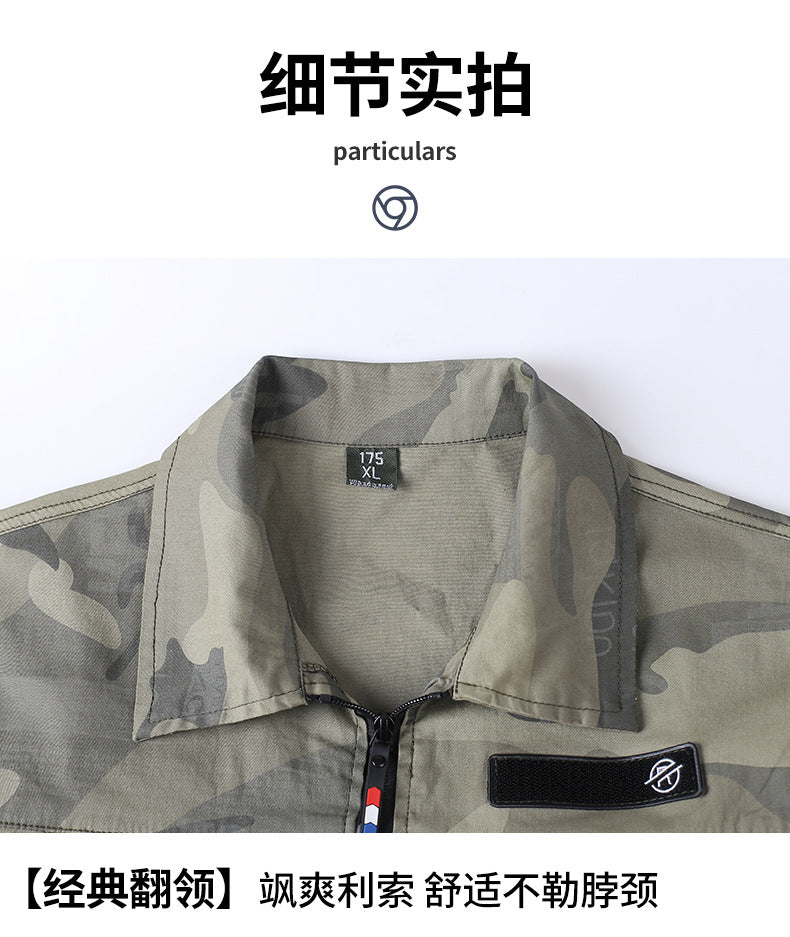 Summer Pure Cotton Thin Work Clothes Set for Men and Women Stretch Camouflage Clothing for Welders Wear-resistant Work-protection Clothing Casual Suit
