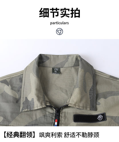 Summer Pure Cotton Thin Work Clothes Set for Men and Women Stretch Camouflage Clothing for Welders Wear-resistant Work-protection Clothing Casual Suit