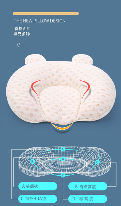 Baby Pillow, Baby Latex Pillow, Washable Imitation Eccentric Head Correction Head Shape, Breathable Newborn Shaping Pillow, Available in All Seasons