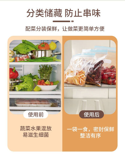 Carefully Selected Ready-Made Standing Double-Ribbed Fresh-Keeping Bags, Food-Grade Sealed Household Packaging Bags, Thickened Color Lip Ziplock Bags
